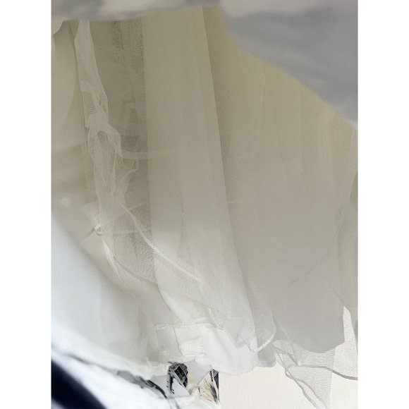 NWT Xtraordinary Formal Dress Sz 5 White Yellow Gray Floral High Neck Maxi Tiers - Picture 9 of 10